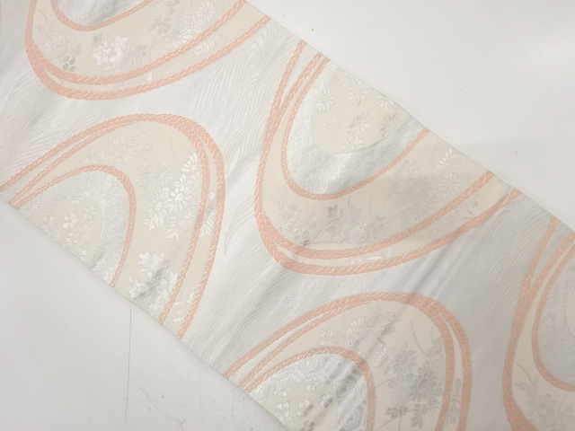 JAPANESE KIMONO / ANTIQUE FUKURO OBI / WOVEN CLASSICAL PATTERN